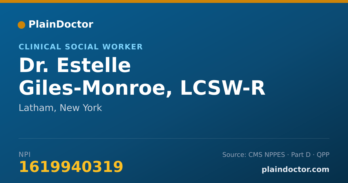 Shareable card for Estelle Giles-Monroe, LCSW-R - Clinical Social Worker, Latham, NY