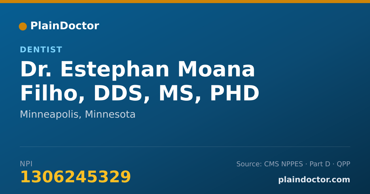Shareable card for Estephan Moana Filho, DDS, MS, PHD - Dentist, Minneapolis, MN
