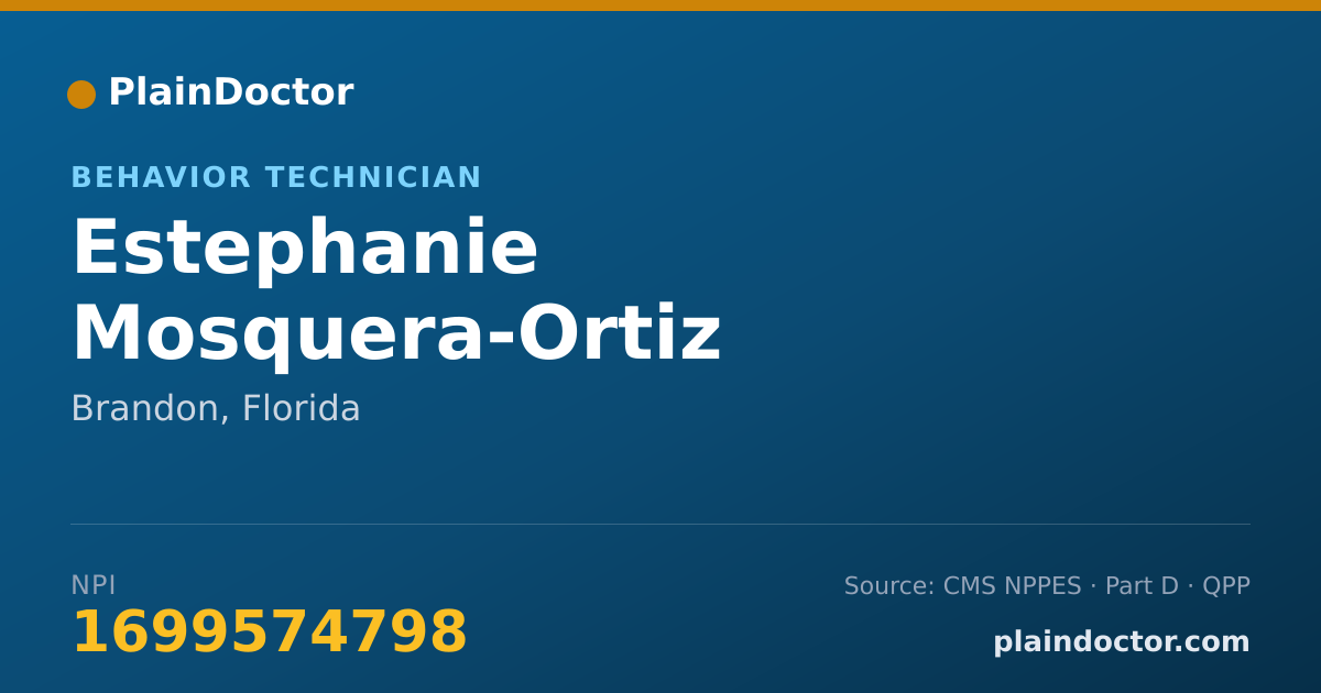 Shareable card for Estephanie Mosquera-Ortiz - Behavior Technician, Brandon, FL