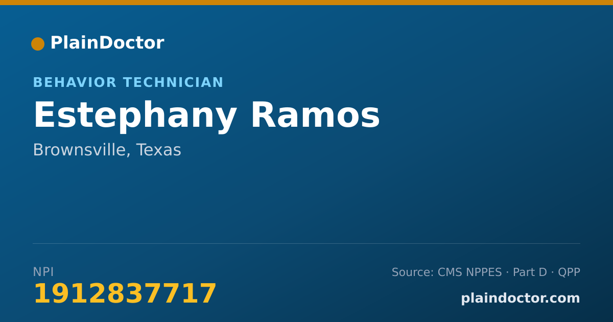 Shareable card for Estephany Ramos - Behavior Technician, Brownsville, TX