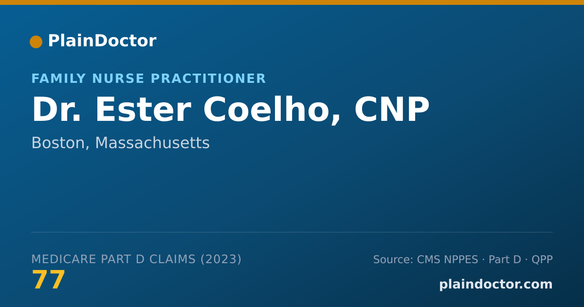 Shareable card for Ester Coelho, CNP - Family Nurse Practitioner, Boston, MA