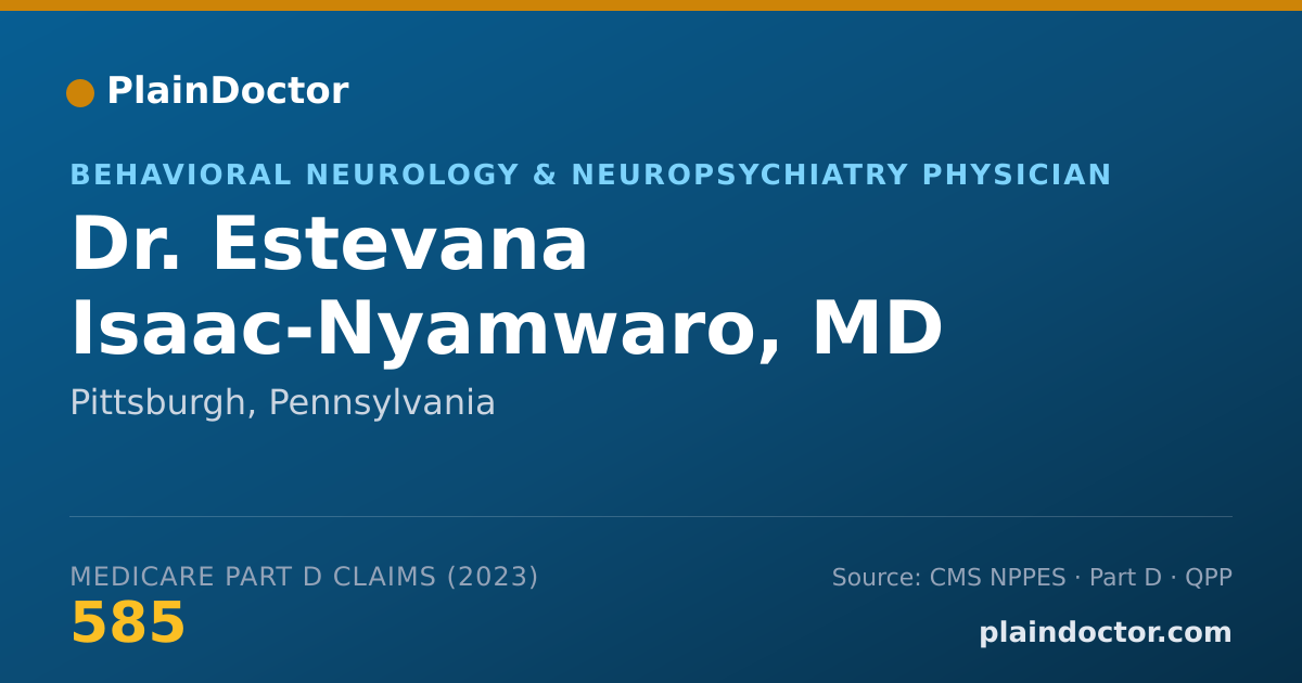 Shareable card for Estevana Isaac-Nyamwaro, MD - Behavioral Neurology & Neuropsychiatry Physician, Pittsburgh, PA