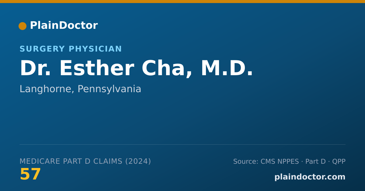 Shareable card for Esther Cha, M.D. - Surgery Physician, Langhorne, PA