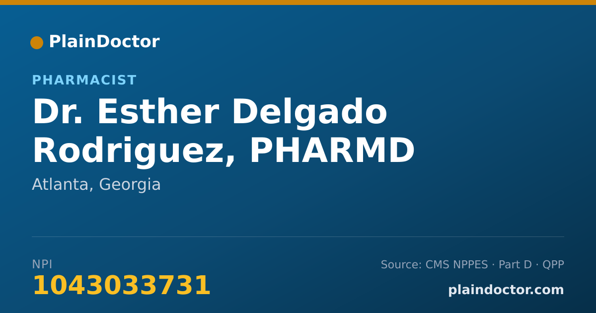 Shareable card for Esther Delgado Rodriguez, PHARMD - Pharmacist, Atlanta, GA