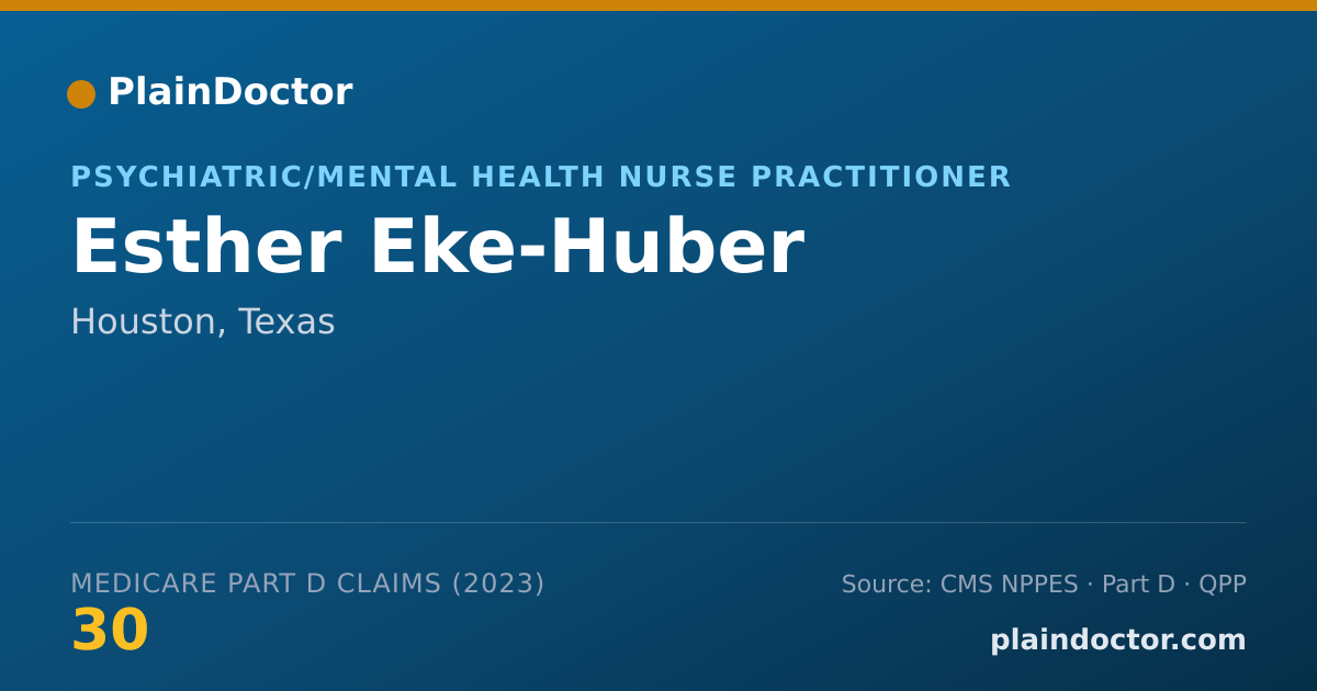 Shareable card for Esther Eke-Huber - Psychiatric/Mental Health Nurse Practitioner, Houston, TX