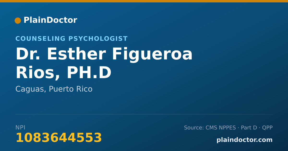 Shareable card for Esther Figueroa Rios, PH.D - Counseling Psychologist, Caguas, PR