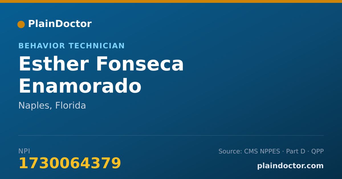 Shareable card for Esther Fonseca Enamorado - Behavior Technician, Naples, FL