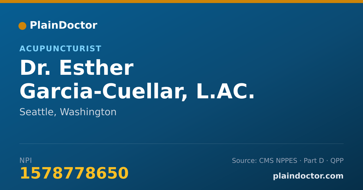 Shareable card for Esther Garcia-Cuellar, L.AC. - Acupuncturist, Seattle, WA