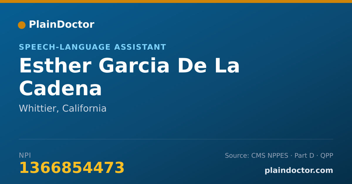 Shareable card for Esther Garcia De La Cadena - Speech-Language Assistant, Whittier, CA