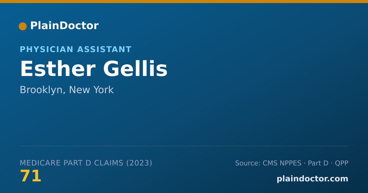 Shareable card for Esther Gellis - Physician Assistant, Brooklyn, NY