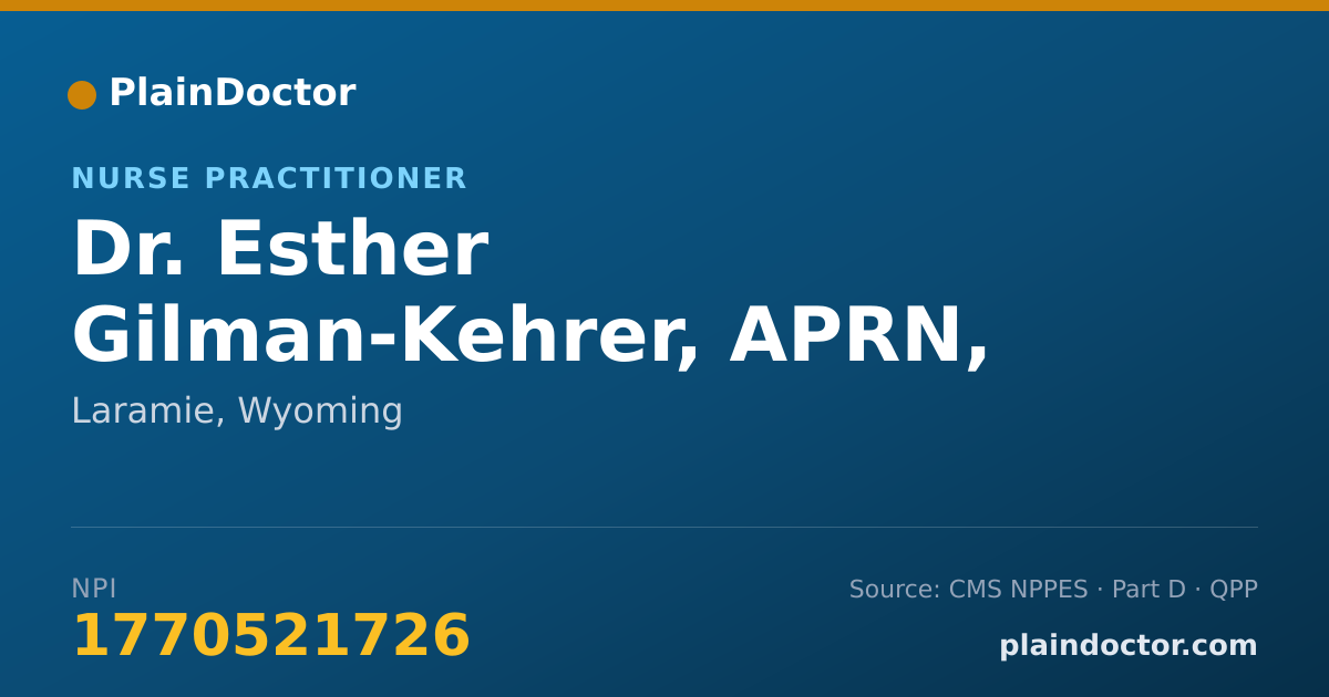 Shareable card for Esther Gilman-Kehrer, APRN, CNM - Nurse Practitioner, Laramie, WY