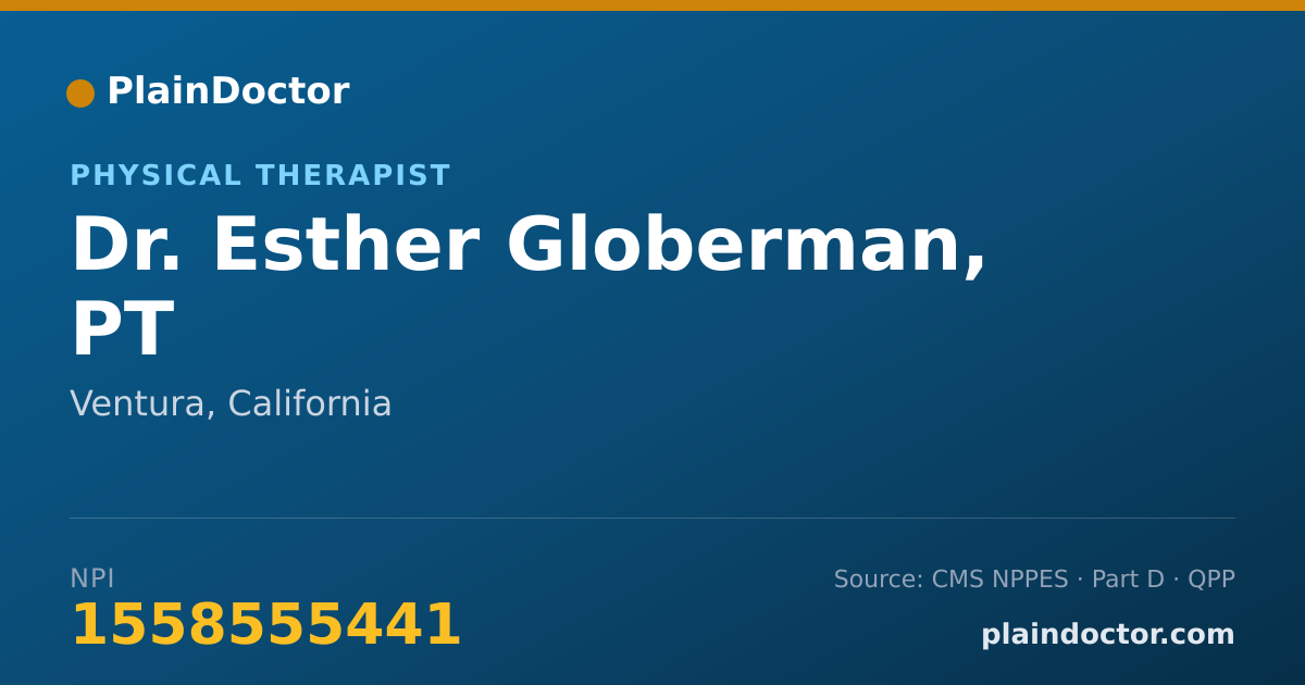 Shareable card for Esther Globerman, PT - Physical Therapist, Ventura, CA