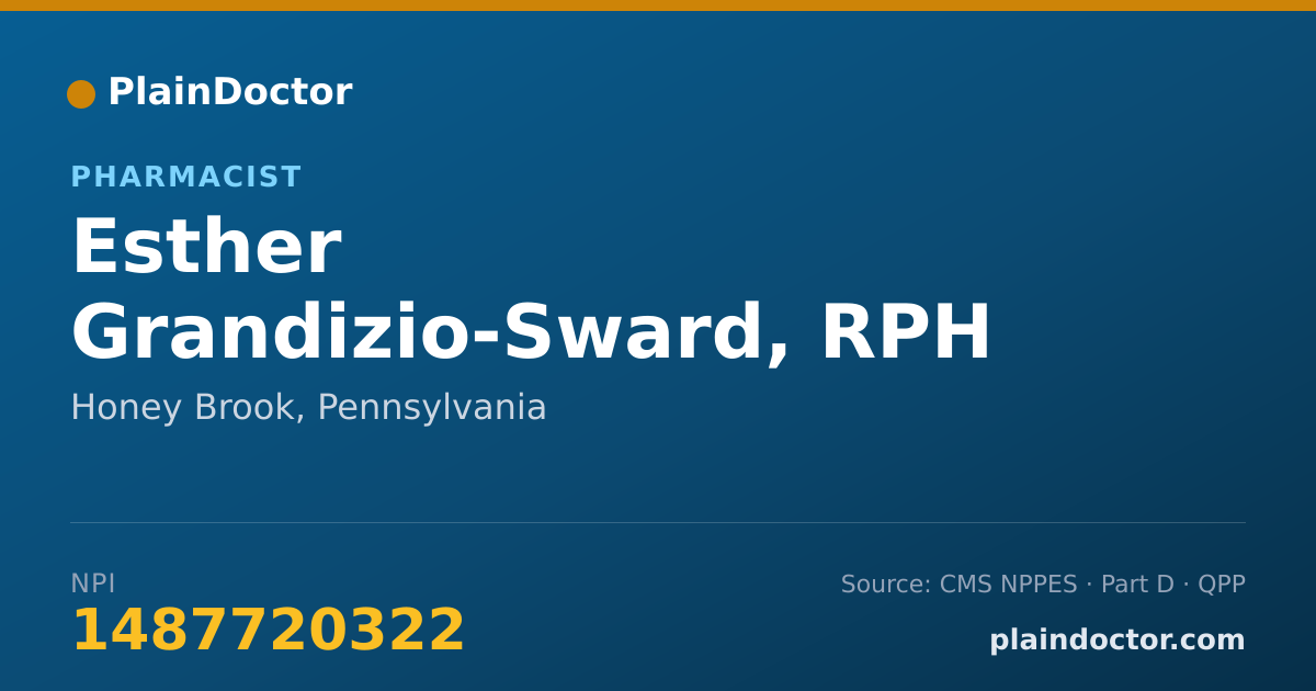 Shareable card for Esther Grandizio-Sward, RPH - Pharmacist, Honey Brook, PA