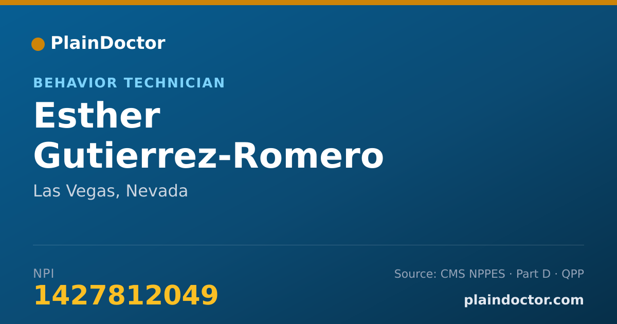 Shareable card for Esther Gutierrez-Romero - Behavior Technician, Las Vegas, NV