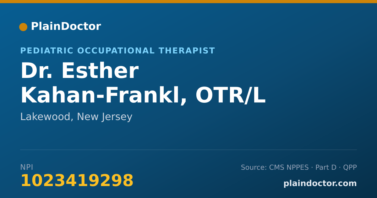 Shareable card for Esther Kahan-Frankl, OTR/L - Pediatric Occupational Therapist, Lakewood, NJ