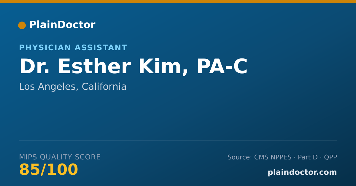 Shareable card for Esther Kim, PA-C - Physician Assistant, Los Angeles, CA