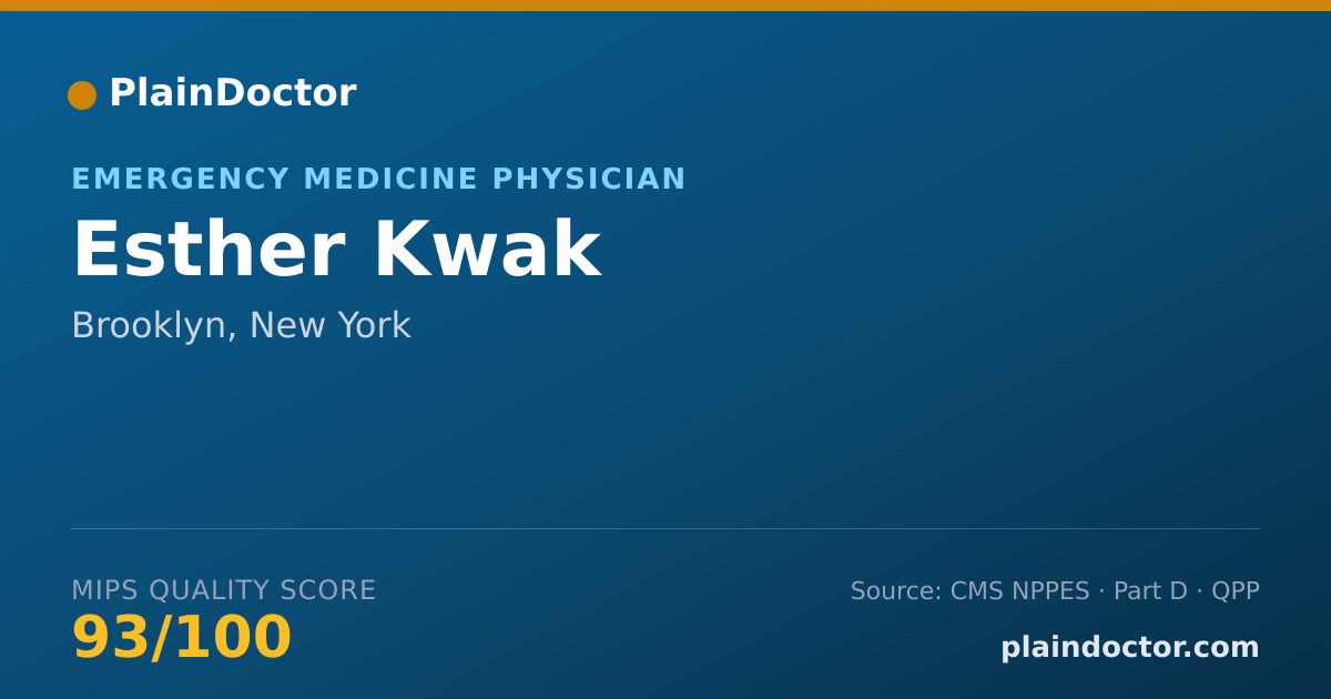 Shareable card for Esther Kwak - Emergency Medicine Physician, Brooklyn, NY