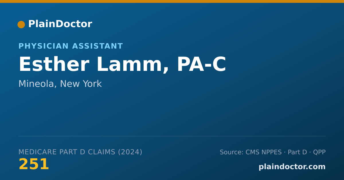Shareable card for Esther Lamm, PA-C - Physician Assistant, Mineola, NY