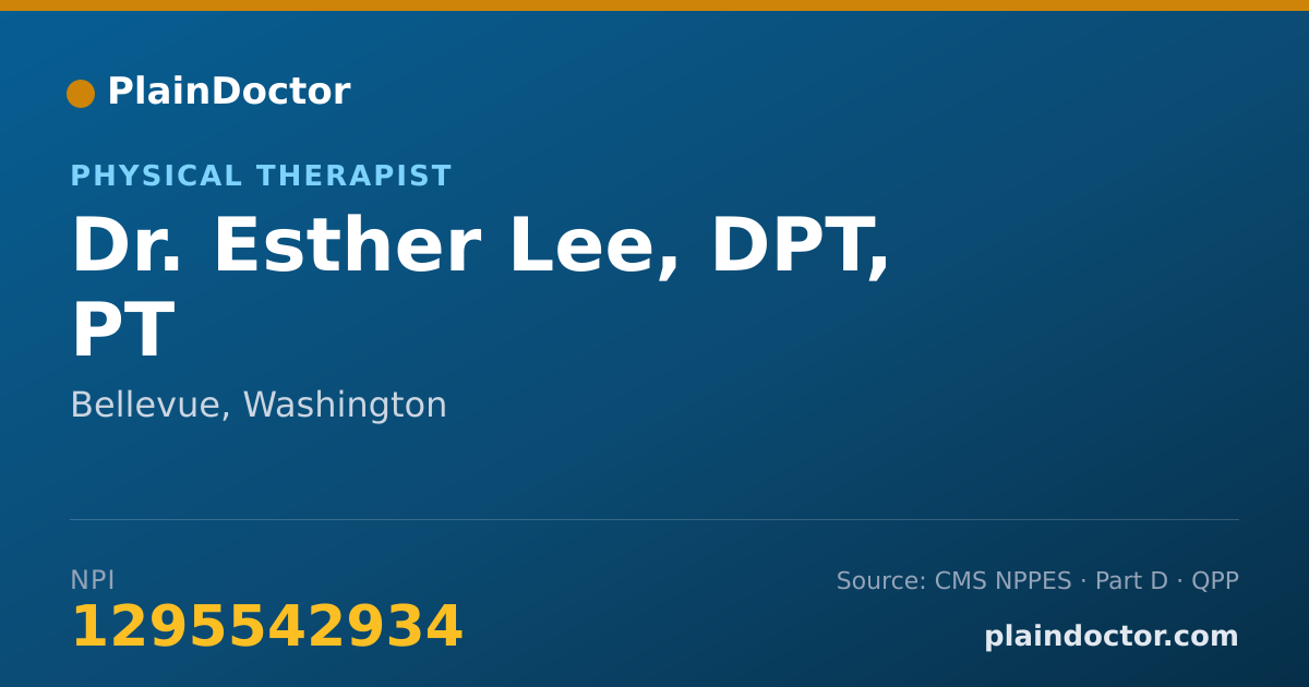 Shareable card for Esther Lee, DPT, PT - Physical Therapist, Bellevue, WA