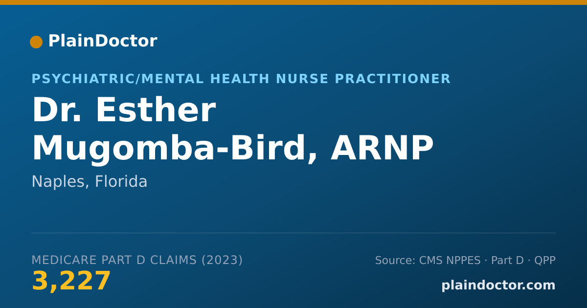 Shareable card for Esther Mugomba-Bird, ARNP - Psychiatric/Mental Health Nurse Practitioner, Naples, FL
