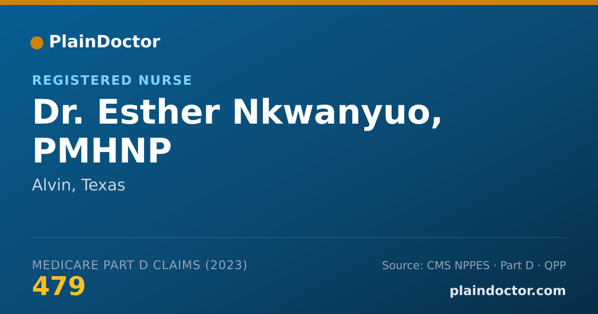 Shareable card for Esther Nkwanyuo, PMHNP - Registered Nurse, Alvin, TX