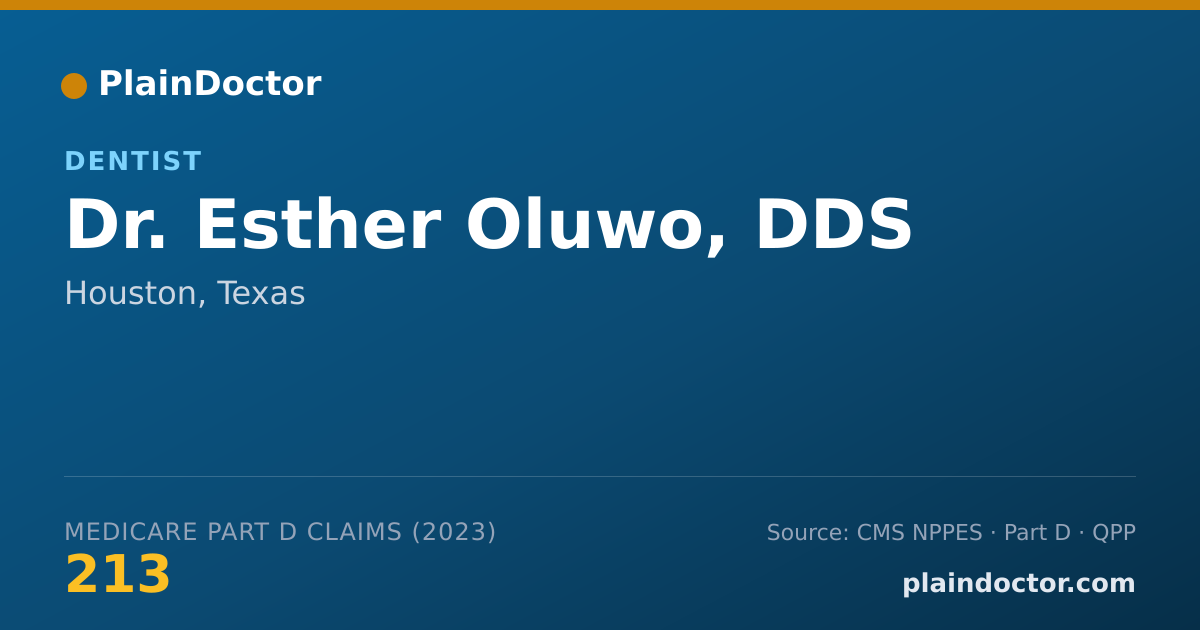 Shareable card for Esther Oluwo, DDS - Dentist, Houston, TX