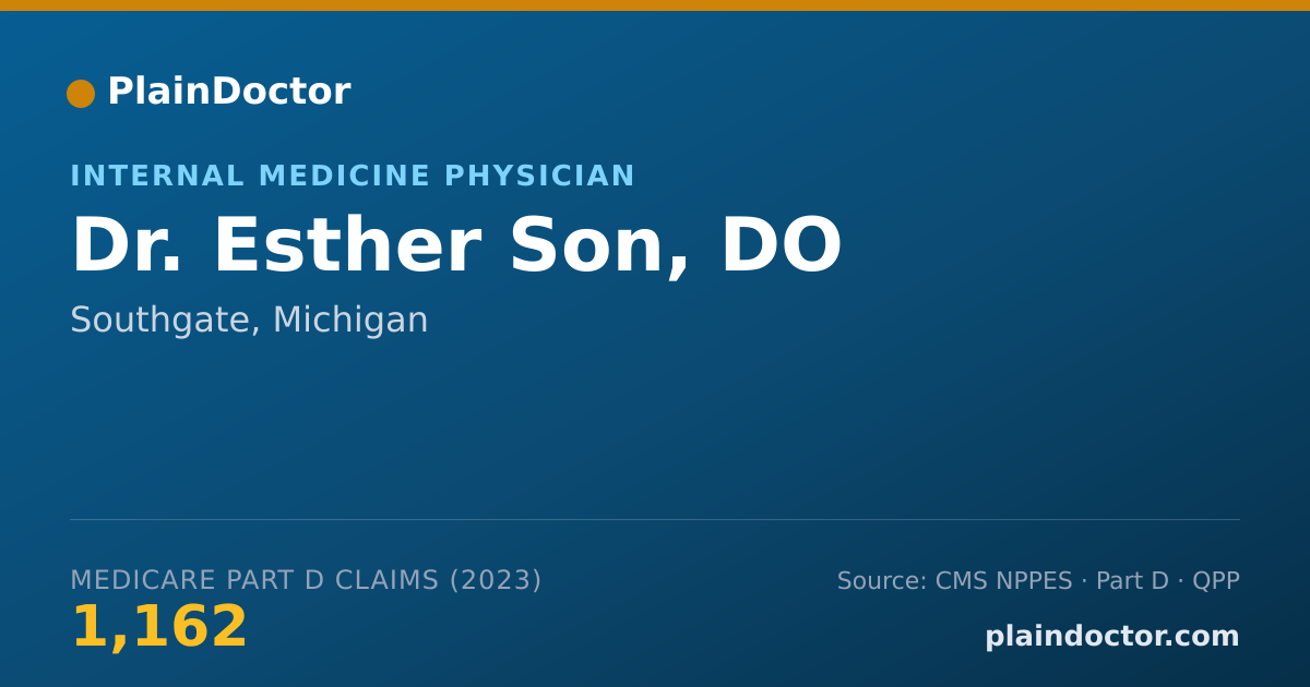 Shareable card for Esther Son, DO - Internal Medicine Physician, Southgate, MI