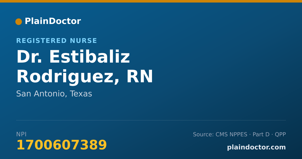 Shareable card for Estibaliz Rodriguez, RN - Registered Nurse, San Antonio, TX