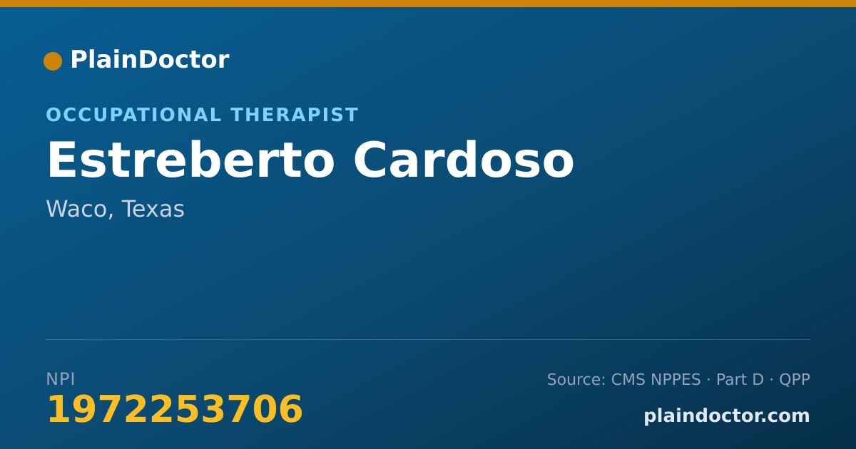 Shareable card for Estreberto Cardoso - Occupational Therapist, Waco, TX