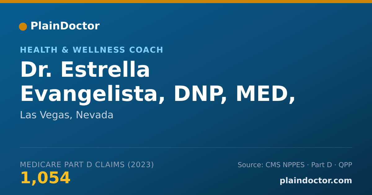 Shareable card for Estrella Evangelista, DNP, MED, PMHNP-BC - Health & Wellness Coach, Las Vegas, NV
