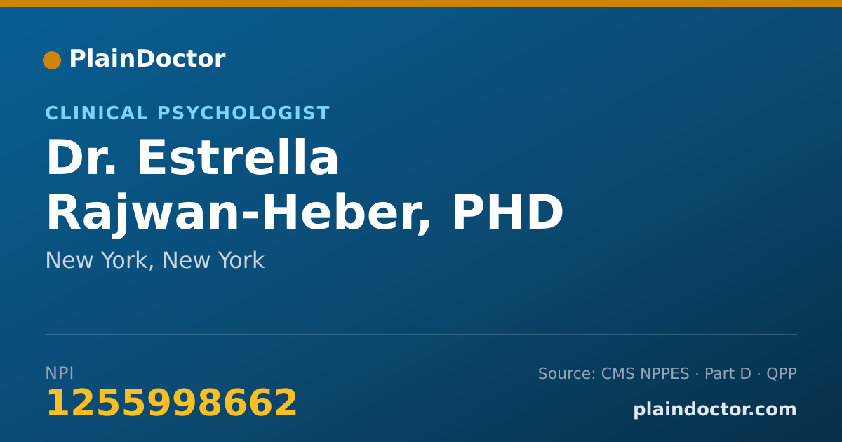 Shareable card for Estrella Rajwan-Heber, PHD - Clinical Psychologist, New York, NY