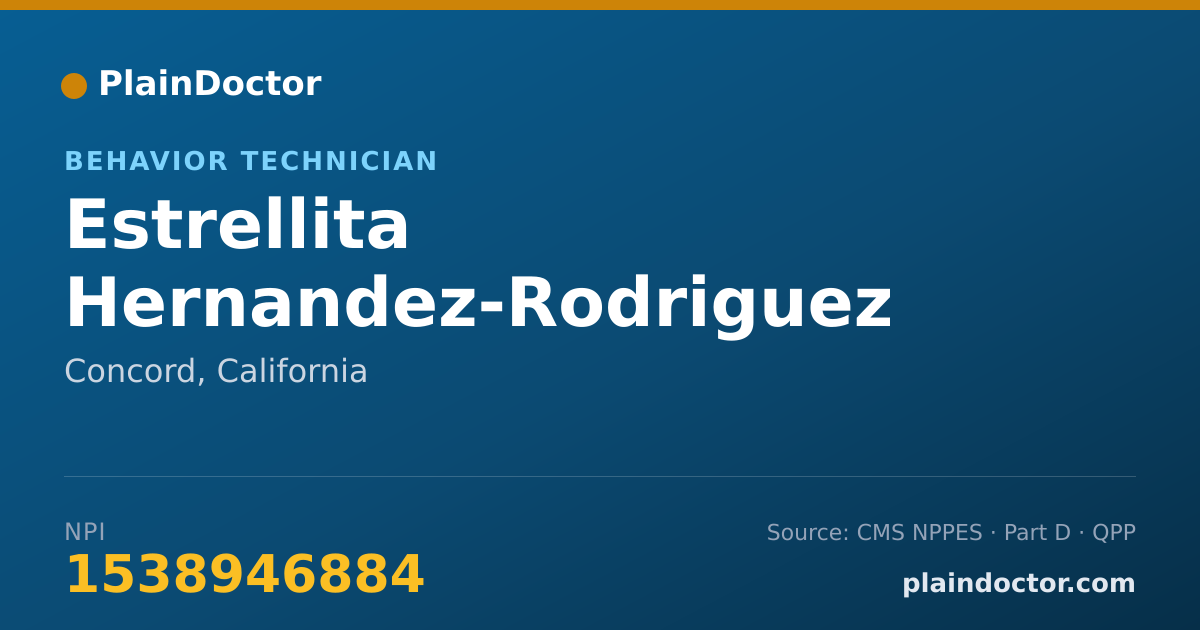 Shareable card for Estrellita Hernandez-Rodriguez - Behavior Technician, Concord, CA