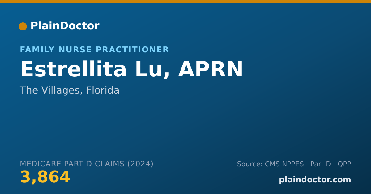 Shareable card for Estrellita Lu, APRN - Family Nurse Practitioner, The Villages, FL