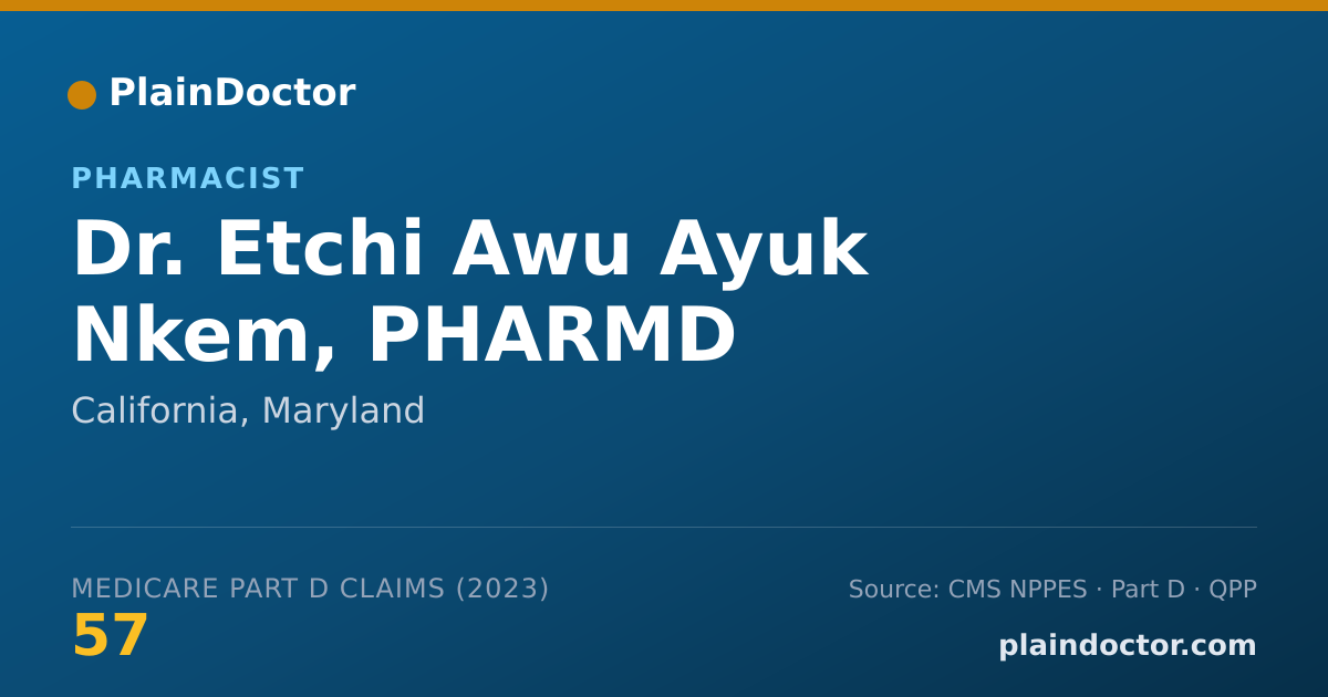 Shareable card for Etchi Awu Ayuk Nkem, PHARMD - Pharmacist, California, MD
