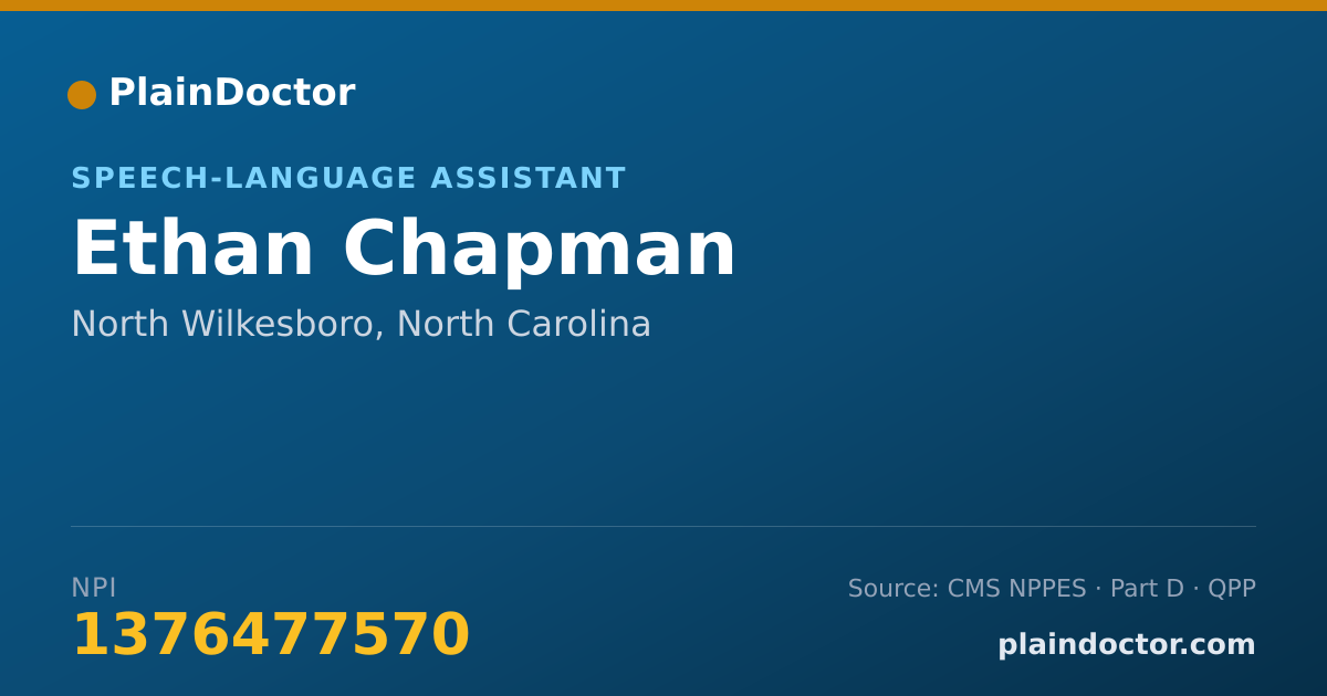 Shareable card for Ethan Chapman - Speech-Language Assistant, North Wilkesboro, NC