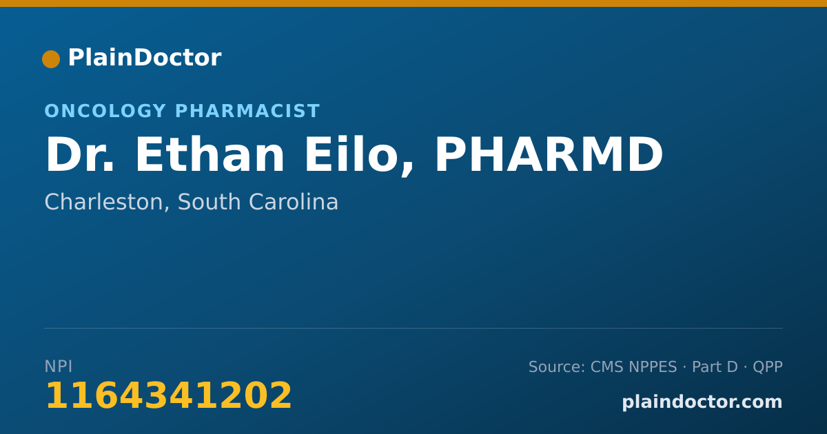 Shareable card for Ethan Eilo, PHARMD - Oncology Pharmacist, Charleston, SC