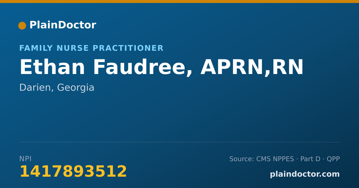Shareable card for Ethan Faudree, APRN,RN - Family Nurse Practitioner, Darien, GA