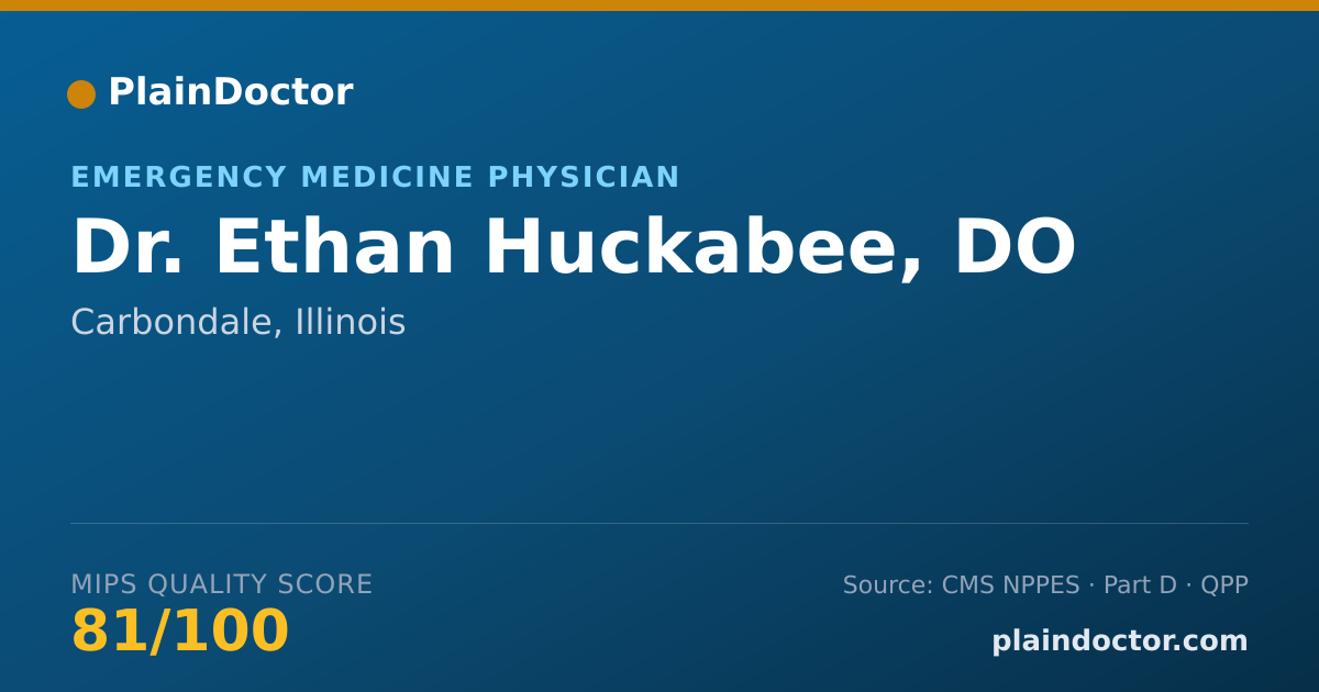 Shareable card for Ethan Huckabee, DO - Emergency Medicine Physician, Carbondale, IL
