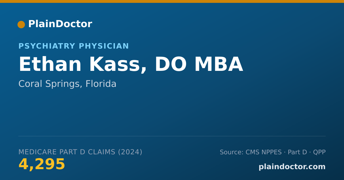 Shareable card for Ethan Kass, DO MBA - Psychiatry Physician, Coral Springs, FL