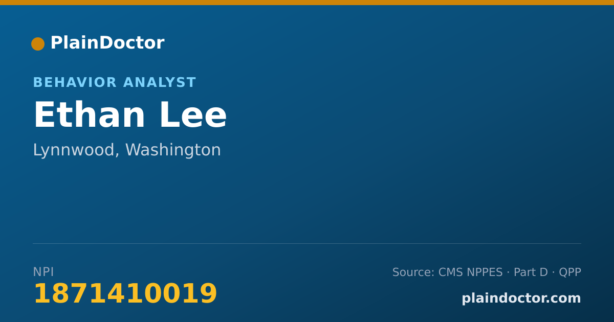 Shareable card for Ethan Lee - Behavior Analyst, Lynnwood, WA