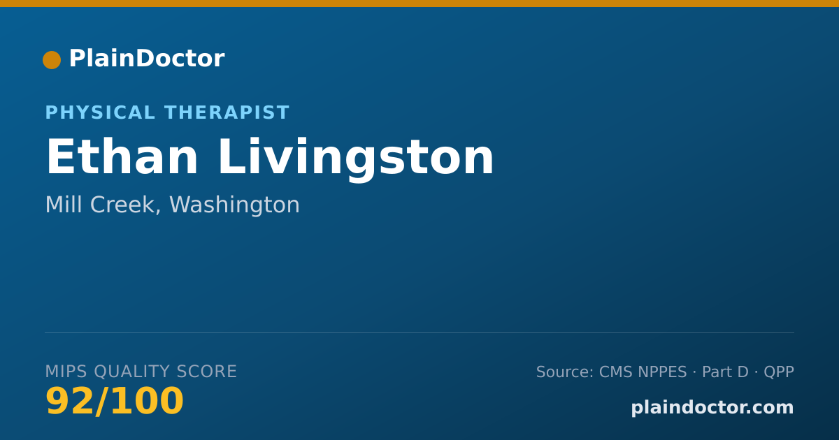 Shareable card for Ethan Livingston - Physical Therapist, Mill Creek, WA