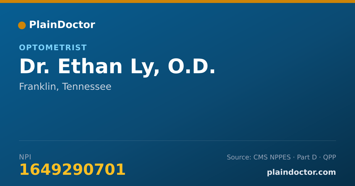 Shareable card for Ethan Ly, O.D. - Optometrist, Franklin, TN