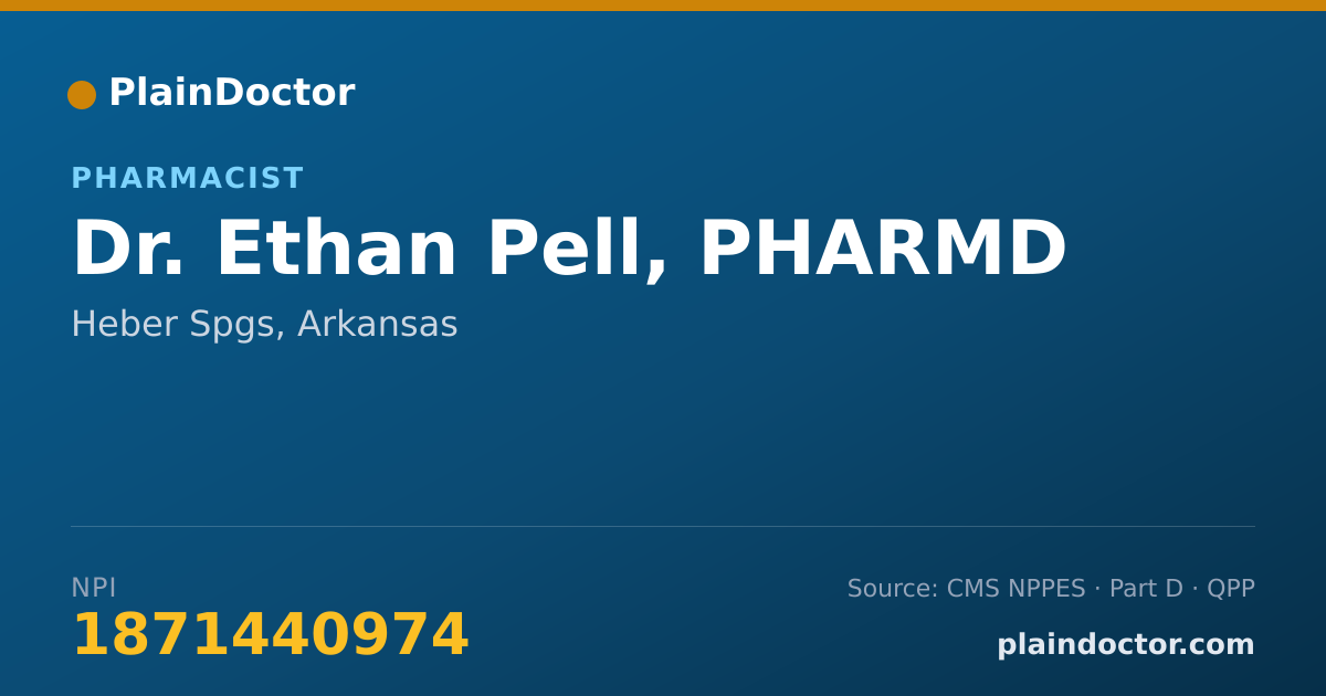 Shareable card for Ethan Pell, PHARMD - Pharmacist, Heber Spgs, AR
