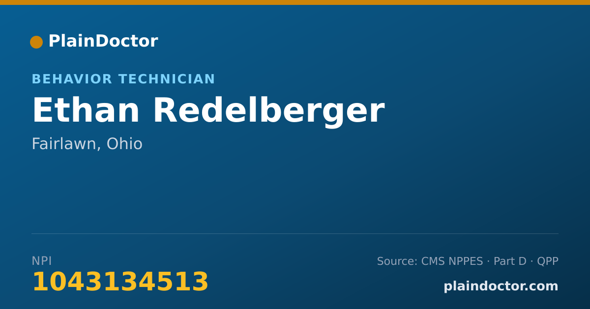 Shareable card for Ethan Redelberger - Behavior Technician, Fairlawn, OH