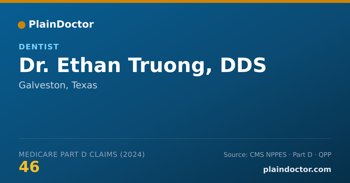 Shareable card for Ethan Truong, DDS - Dentist, Galveston, TX