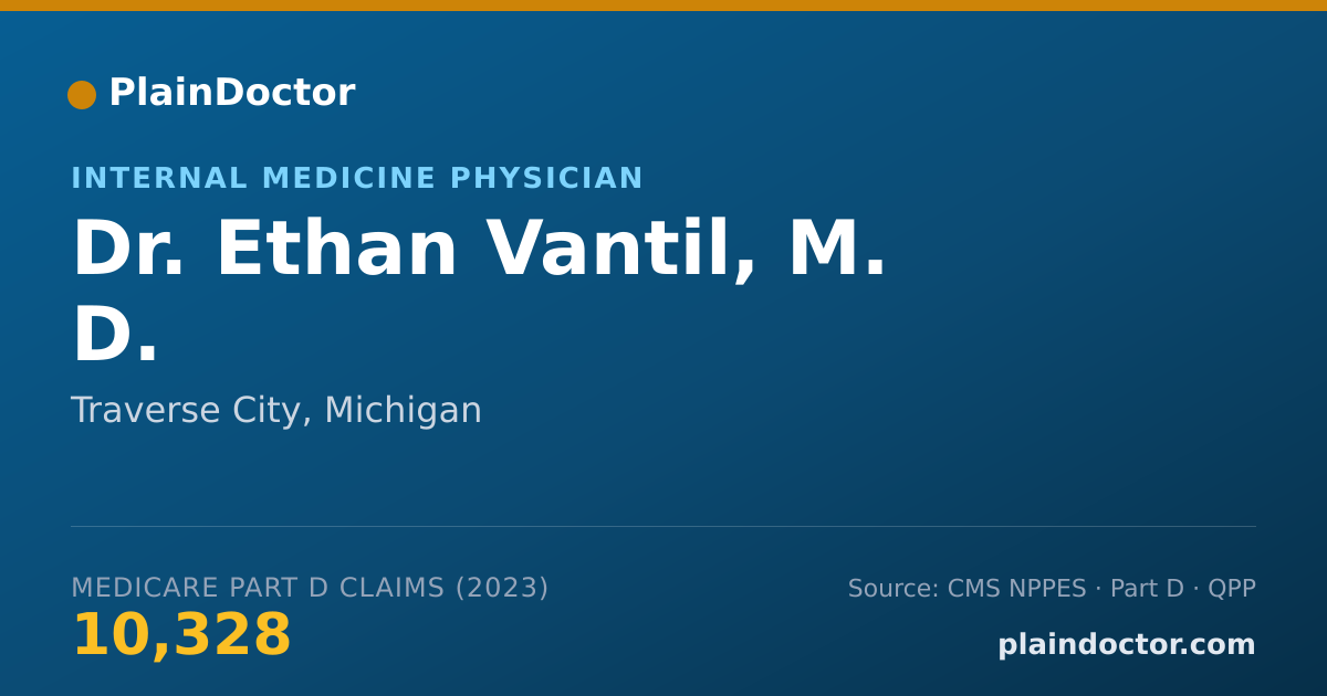 Shareable card for Ethan Vantil, M. D. - Internal Medicine Physician, Traverse City, MI