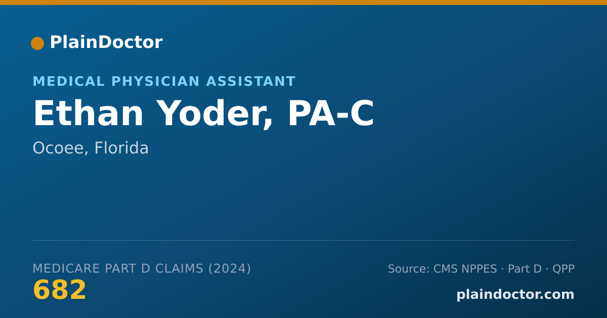 Shareable card for Ethan Yoder, PA-C - Medical Physician Assistant, Ocoee, FL