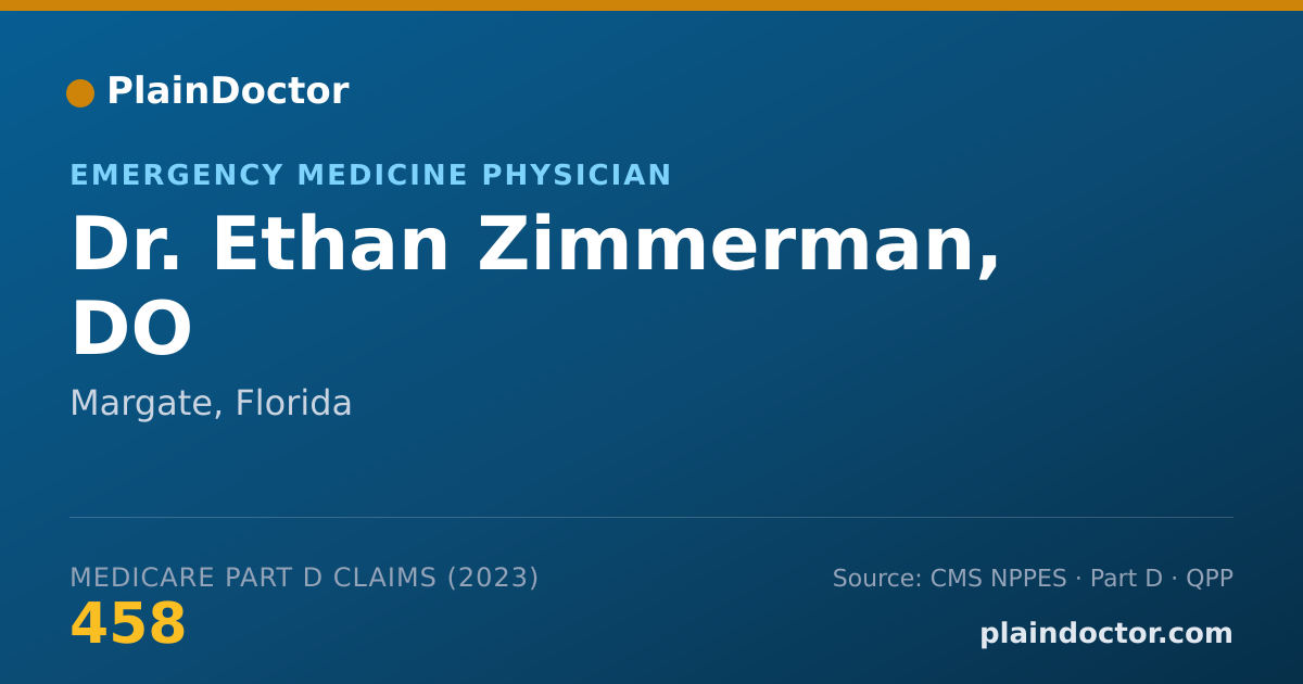 Shareable card for Ethan Zimmerman, DO - Emergency Medicine Physician, Margate, FL