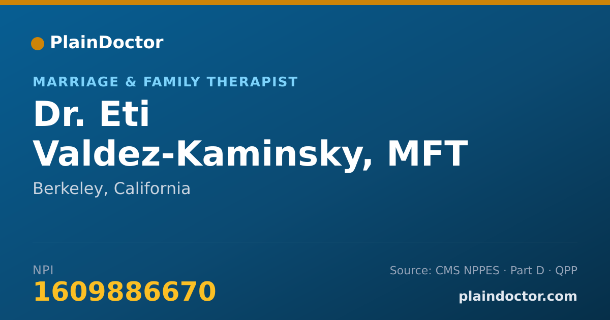 Shareable card for Eti Valdez-Kaminsky, MFT - Marriage & Family Therapist, Berkeley, CA