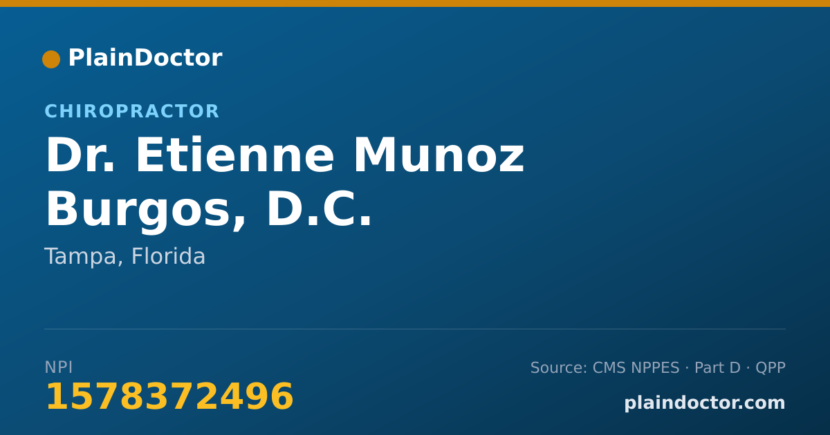 Shareable card for Etienne Munoz Burgos, D.C. - Chiropractor, Tampa, FL